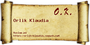 Orlik Klaudia névjegykártya
