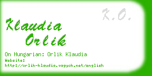 klaudia orlik business card